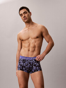 Icon 超細纖維彈性金屬感低腰平口內褲, IKAT FLORAL BLACK, hi-res