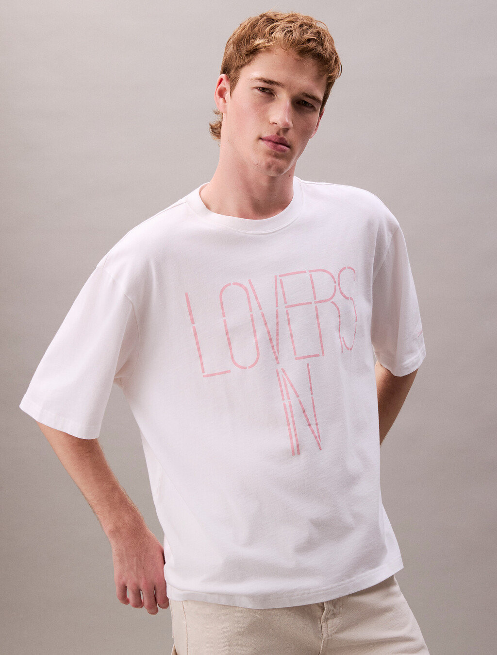 Pride Lovers In Graphic 寬版 T 恤, Bright White, hi-res