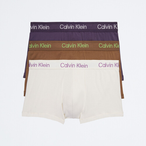 Cotton Stretch 3 Pack Low Rise Trunks Bone White/Nightshade/Coffee Liqueur