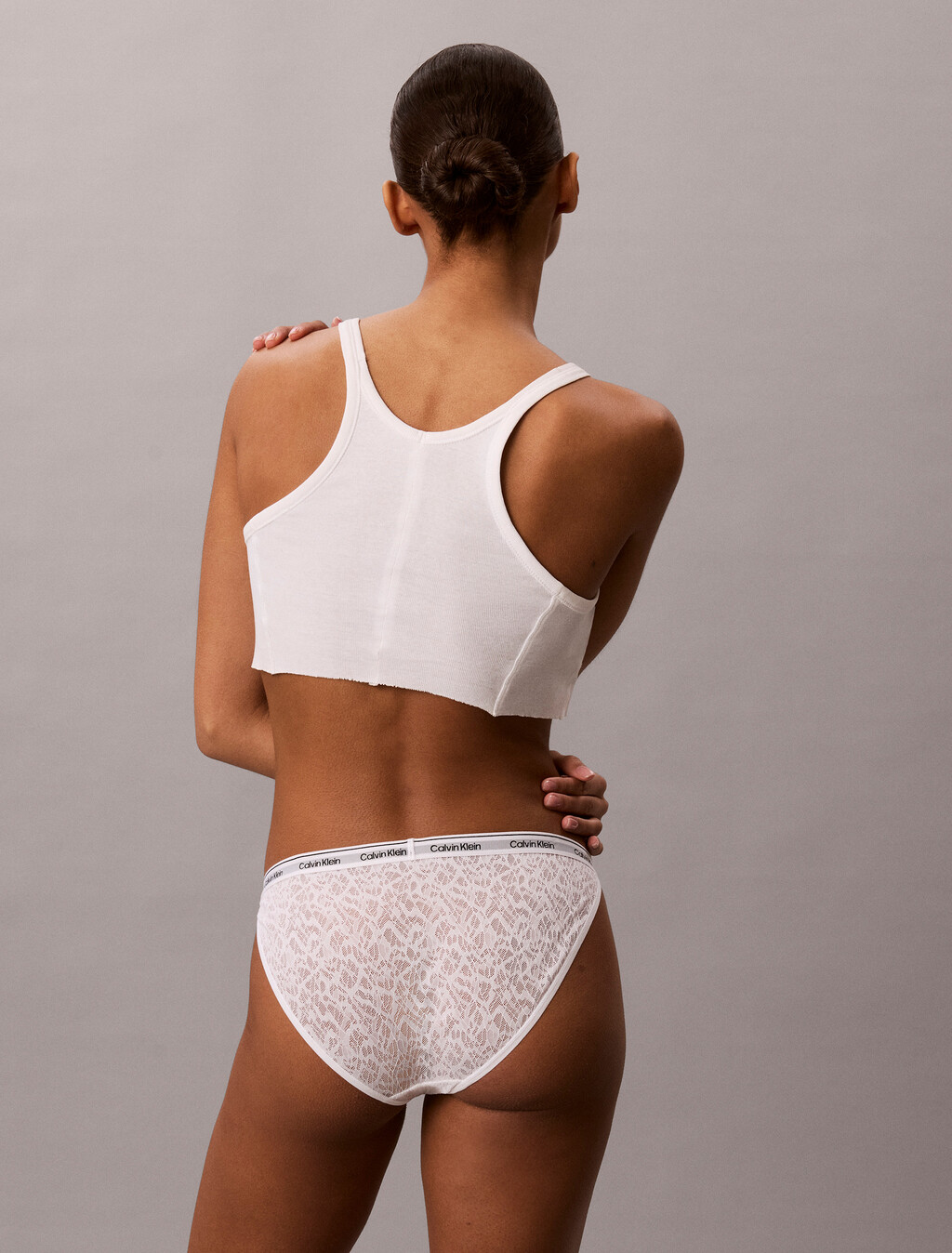 Icon 蕾絲比基尼三角內褲, Classic White, hi-res