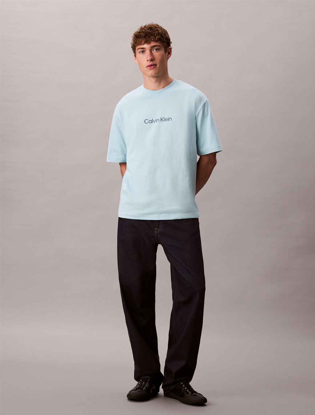 Calvin Logo 圓領上衣, Stratosphere, hi-res
