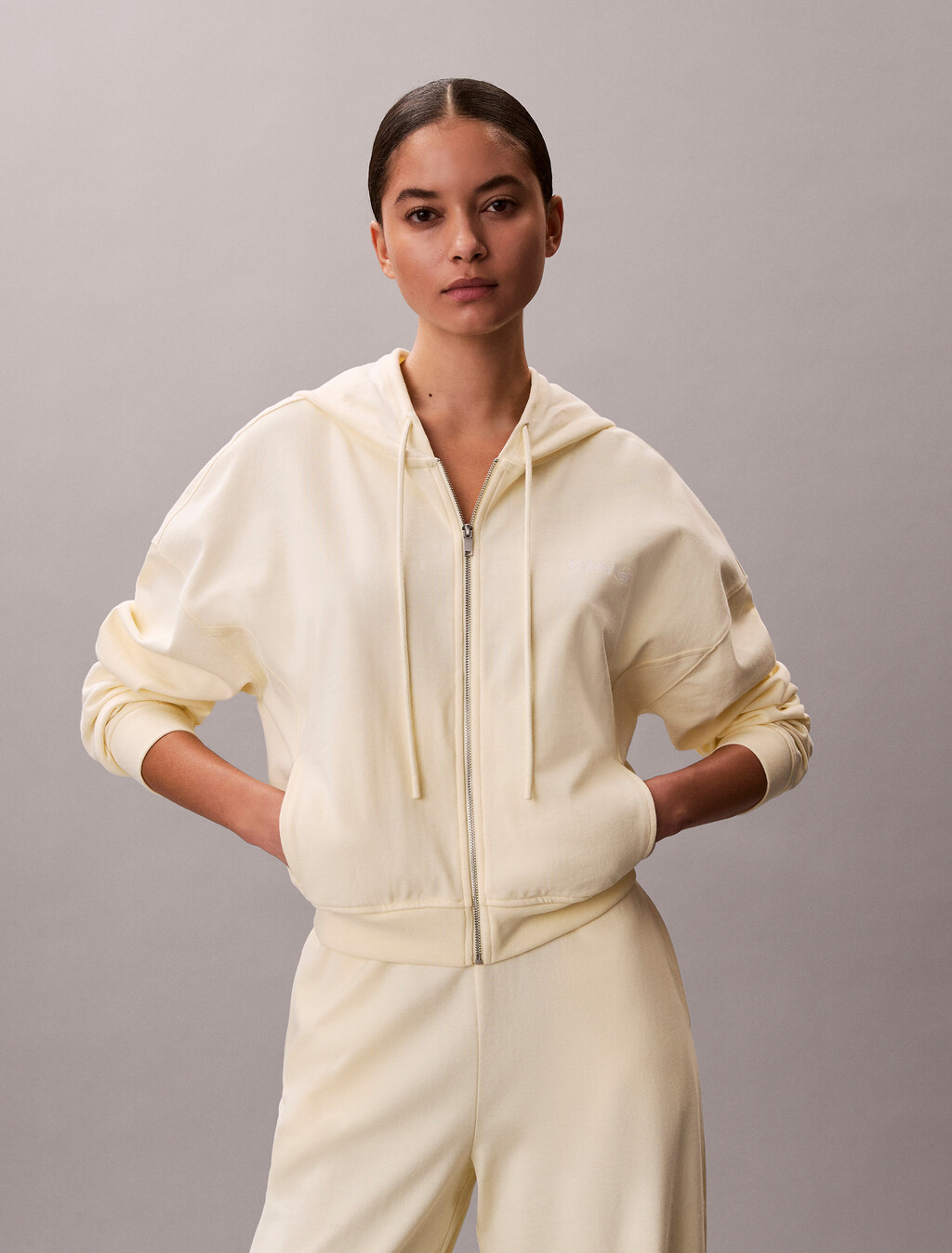 標誌棉質針織連帽外套, Pear Sorbet, hi-res