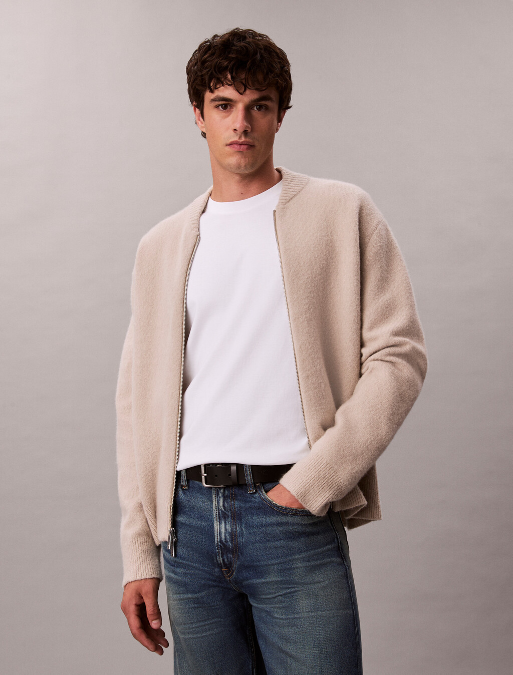 同色調 Monogram 圓領 T 恤, Bright White, hi-res