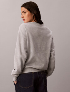 Cropped Monogram Sweatshirt, Heroic Grey Heather, hi-res
