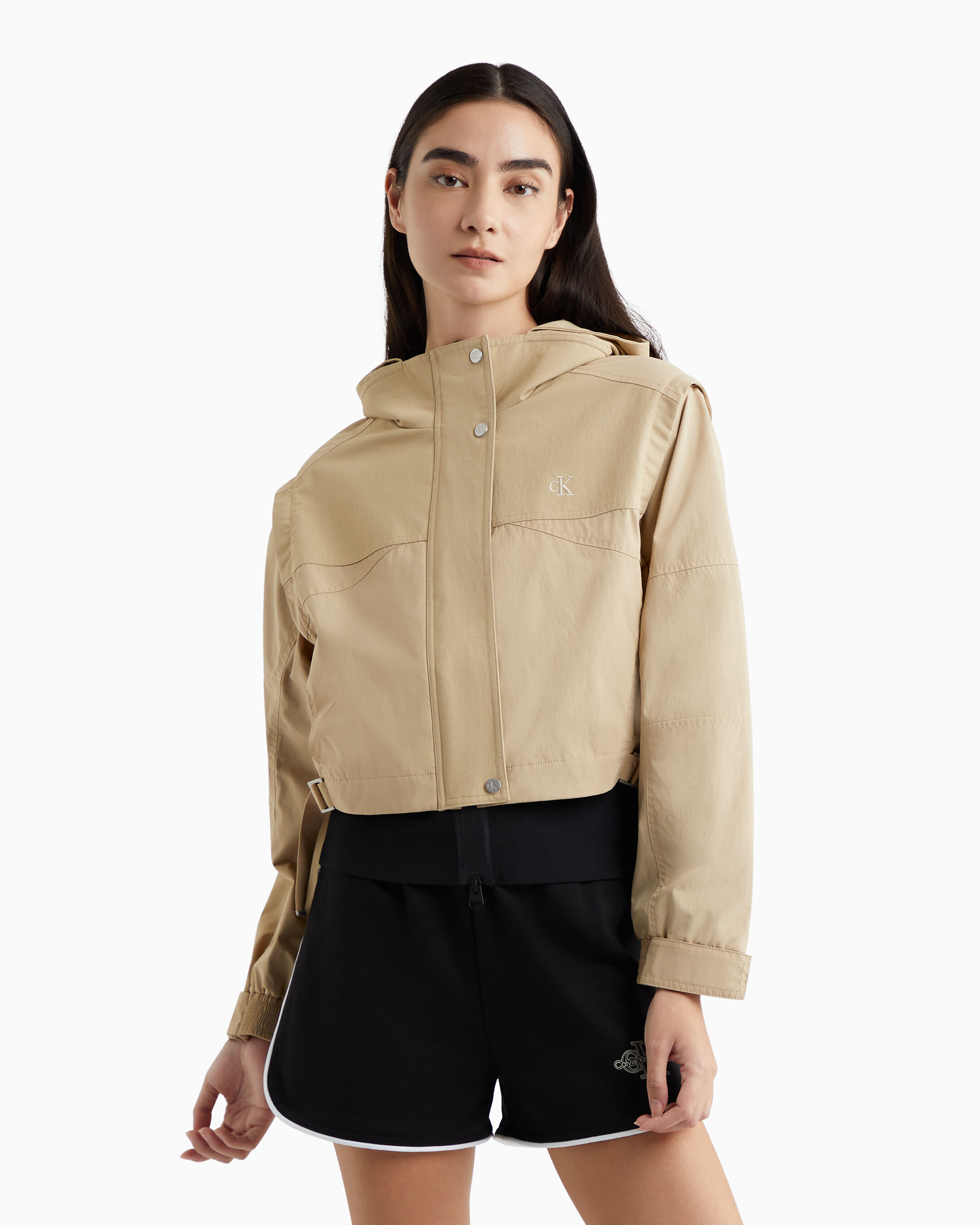 Calvin klein black parka on sale