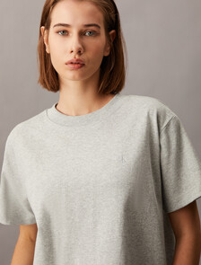 Monogram Embroidery Tee, Light Grey Heather, hi-res