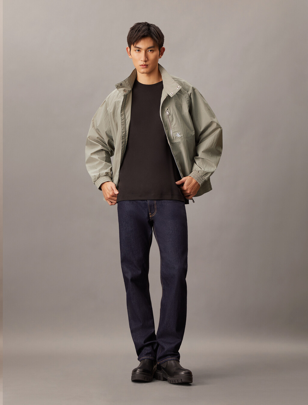 Lightweight Stand Collar Jacket, Rock Ridge, hi-res