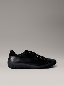 光滑皮革混合運動鞋, Triple Black, hi-res