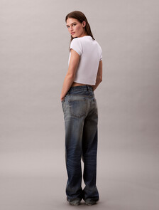 Monogram 標誌修身短版 T 恤, Bright White, hi-res