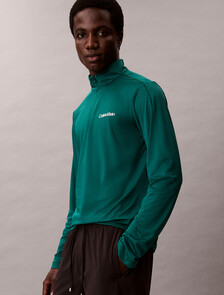 Icon Sport Zip Collar Top, Turf, hi-res