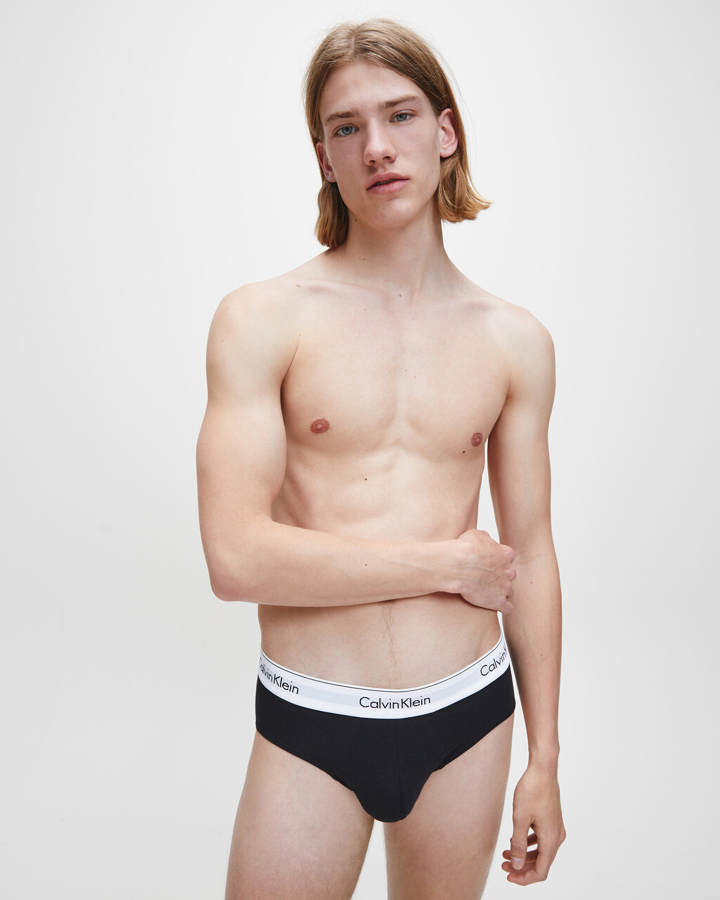 Calvin Klein CK men white modern cotton stretch hip brief underwear size S  M