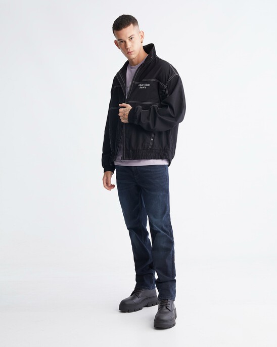 Varsity Curved Logo Stand Collar Jacket