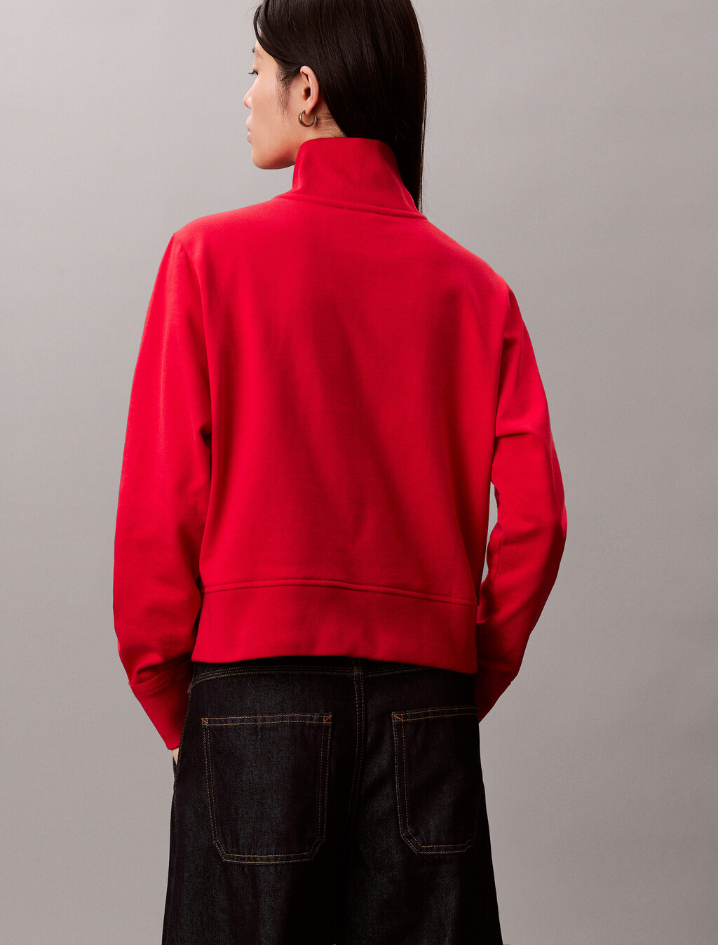 Lunar New Year Half Zip Pullover, Pantone Red, hi-res