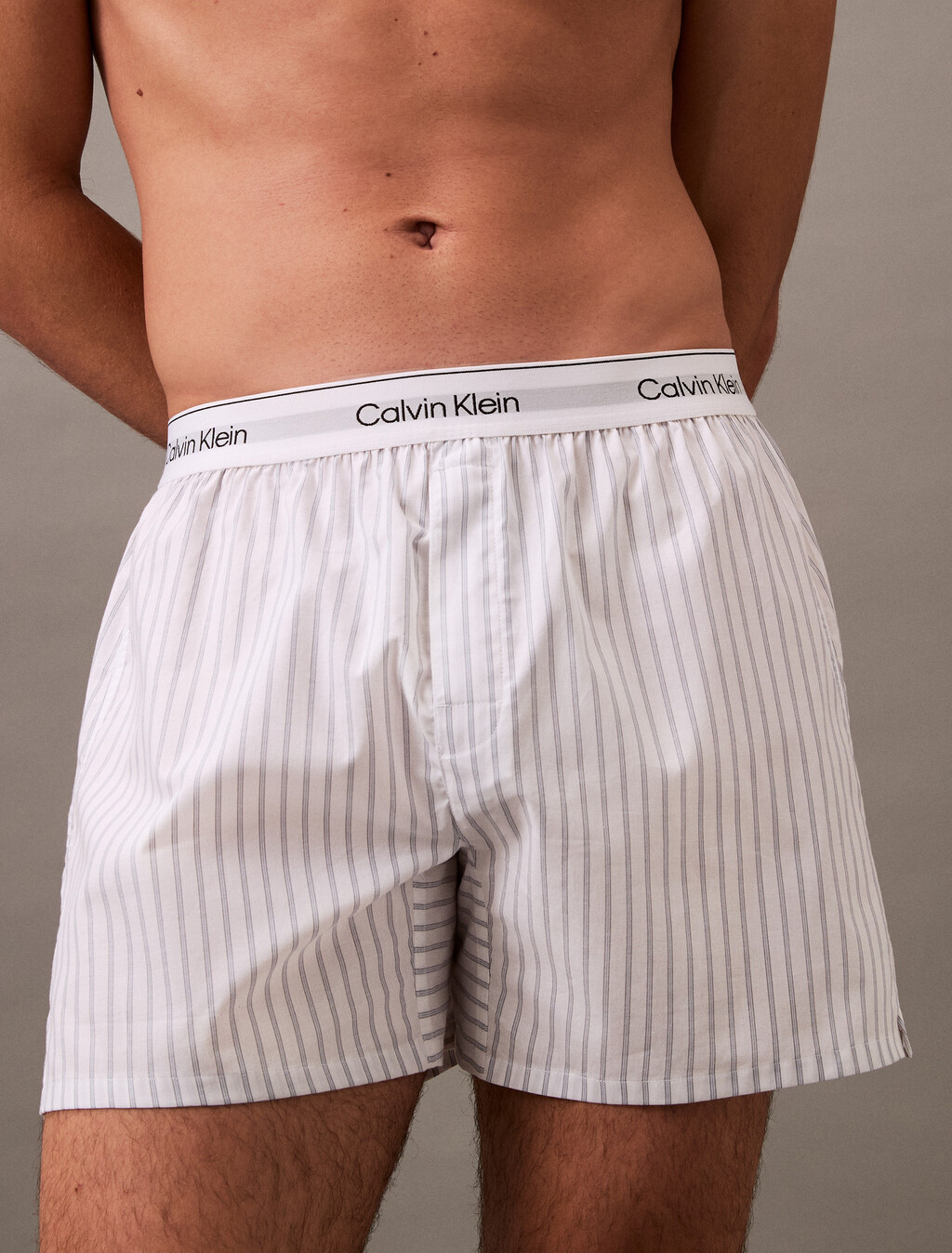 Cotton Poplin Traditional Boxers, STEADY STRIPE_GRISAILLE, hi-res