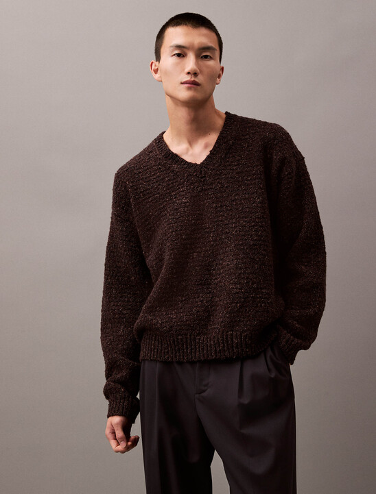 Chunky Wool V Neck Sweater