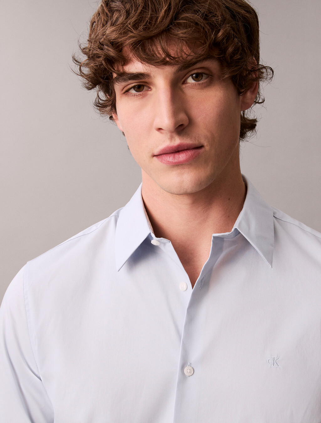 Slim Stretch Poplin Shirt, Niagara Mist, hi-res