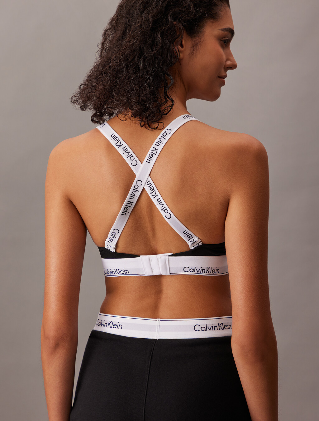 Icon Cotton Lightly Lined Plunge Bra, Black, hi-res