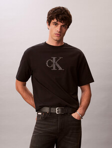 Relaxed Logo Appliqu&eacute; T-shirt, Black, hi-res