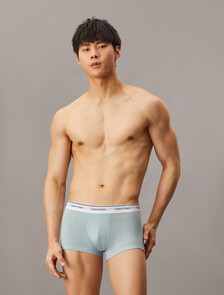 棉質彈性低腰平口內褲 3 件組, Wolf Grey/Blue Shadow/Sterling Blue, hi-res