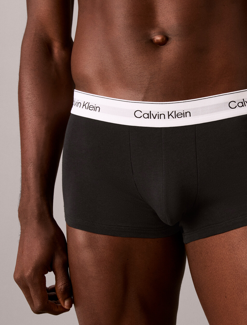 3 Pack Low Rise Trunks - Icon Cotton Stretch, BLACK / DIAMOND LOGO TORNADO / HARBOR MIST W/ WHIT, hi-res