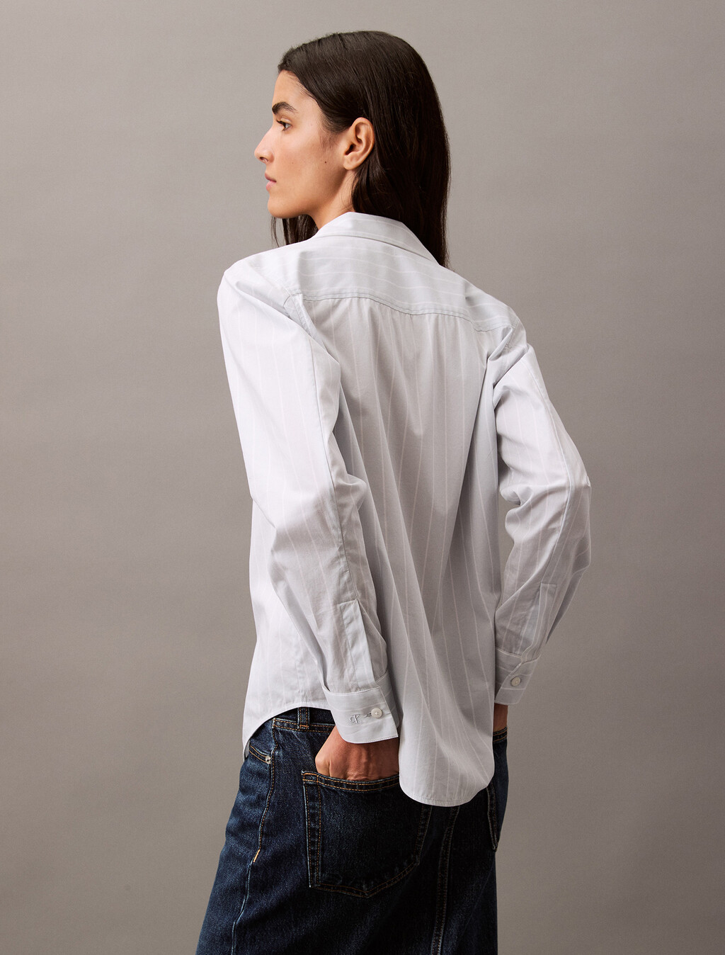 Stripe Poplin Button-Down Shirt, CSW24F_P014_1_Plein Air (Wide Stripe), hi-res