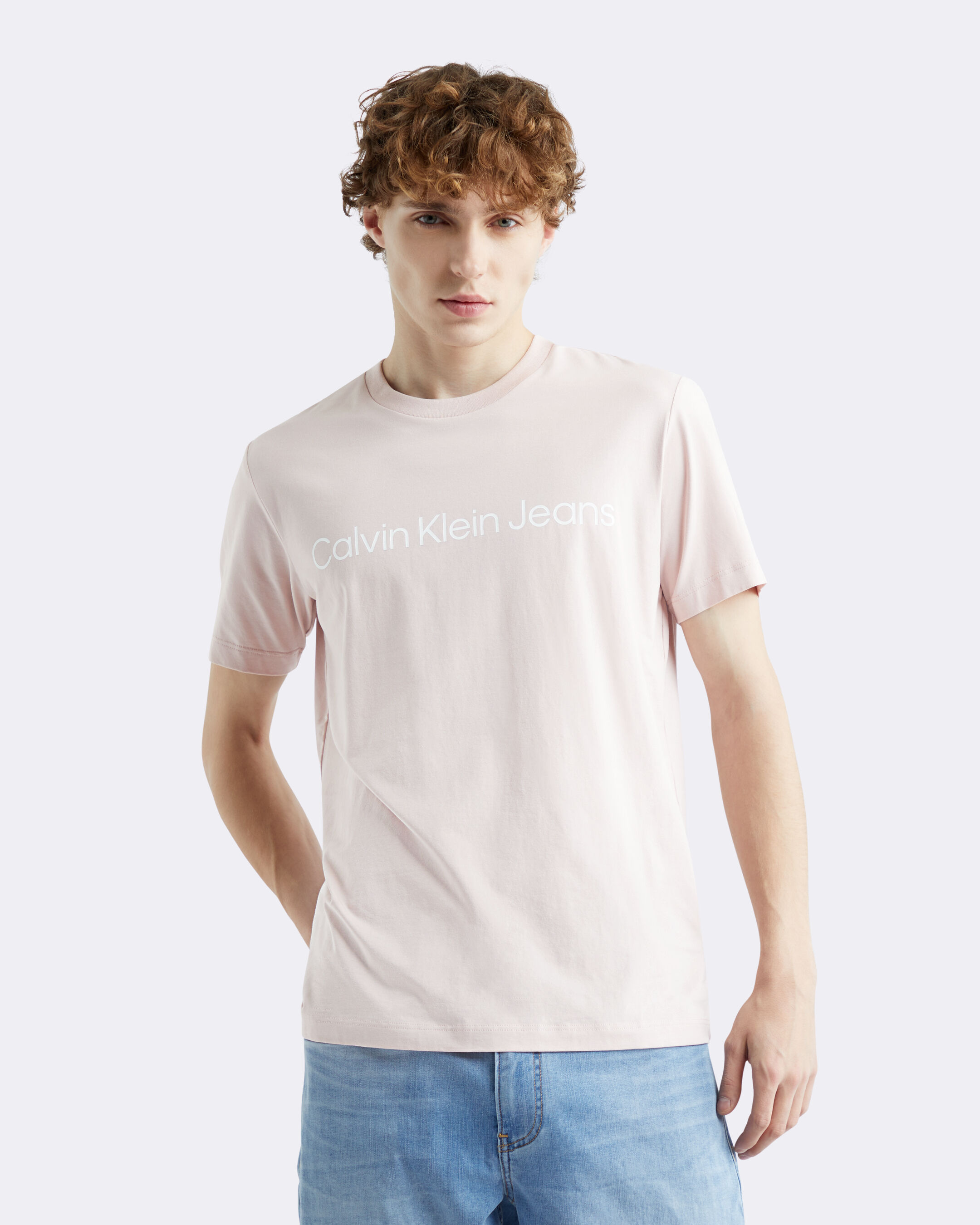 Institutional Logo Slim Tee pink Calvin Klein Taiwan