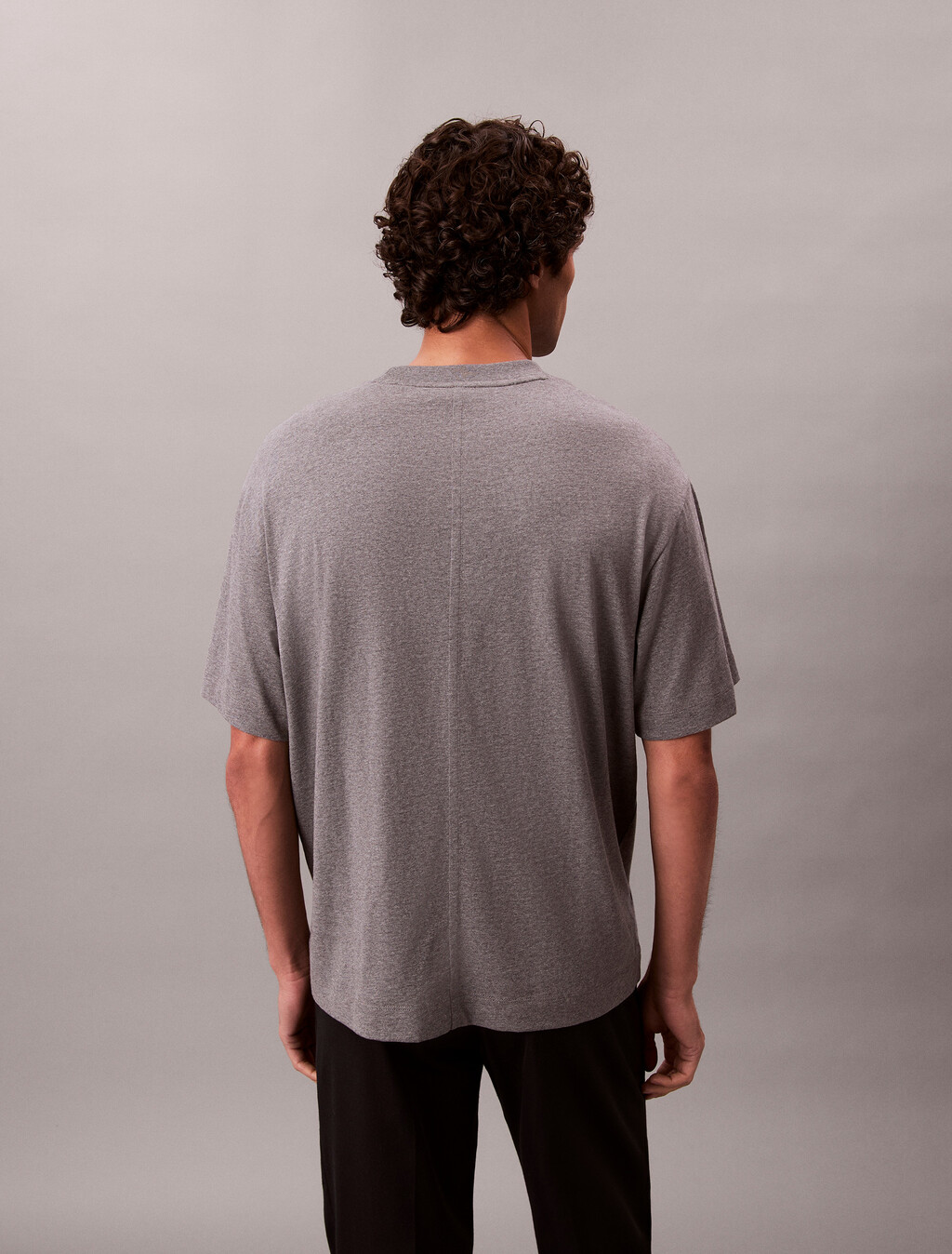CK 徽章貼飾 T 恤, Med Grey Heather, hi-res