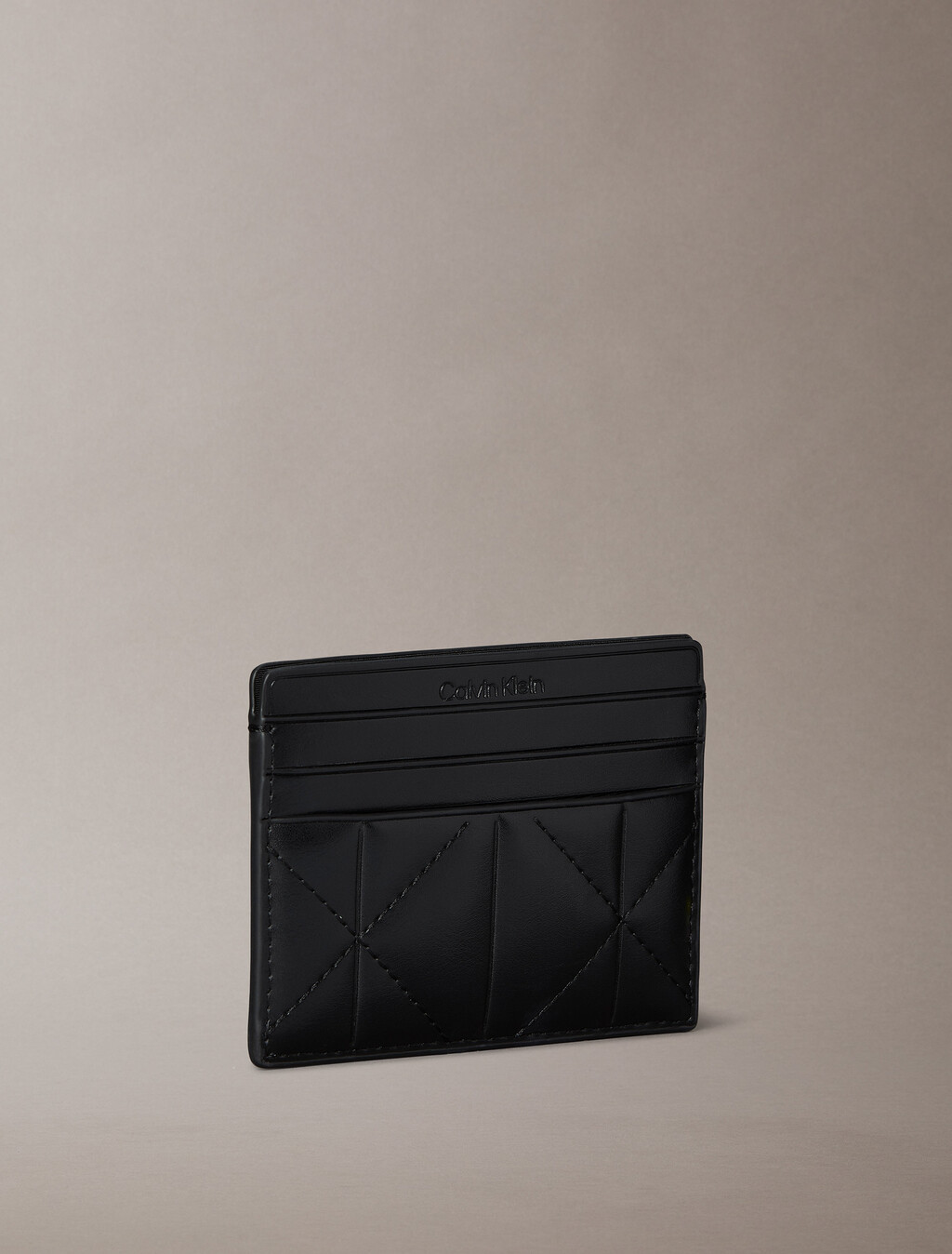 Quilted RFID Emblem Logo Cardholder, Black, hi-res