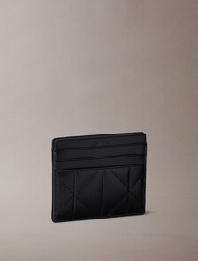 Quilted RFID Emblem Logo Cardholder, Black, hi-res