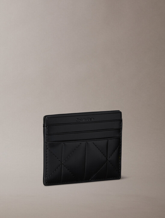 Quilted RFID Emblem Logo Cardholder