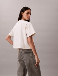Cropped Boxy Graphic Tee, Tofu, hi-res