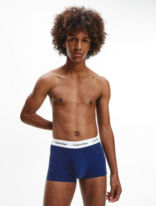 Cotton Stretch 3 Pack Low Rise Trunk, White/ Pyro Blue /Red Ginger, hi-res