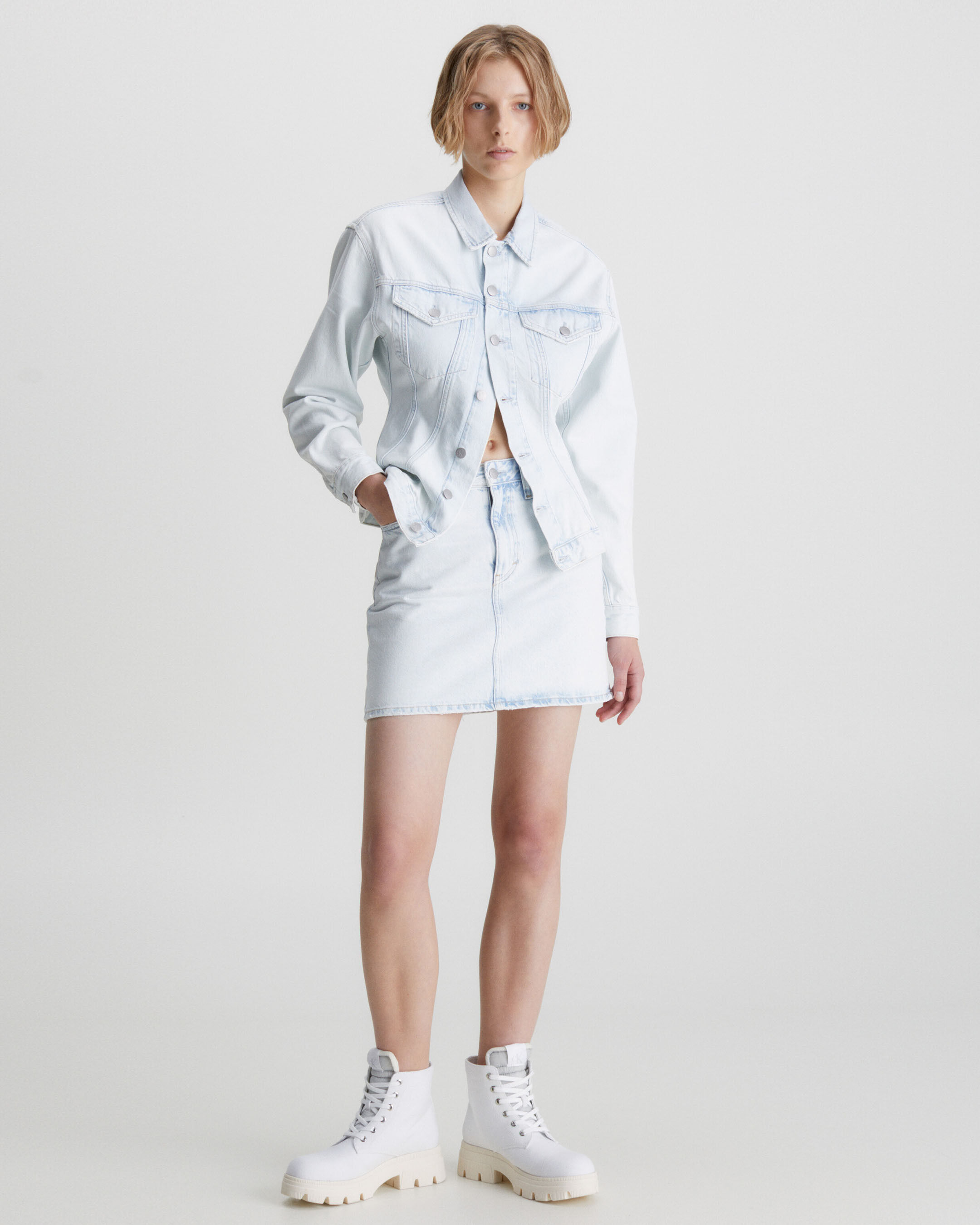 Calvin klein online distressed denim jacket