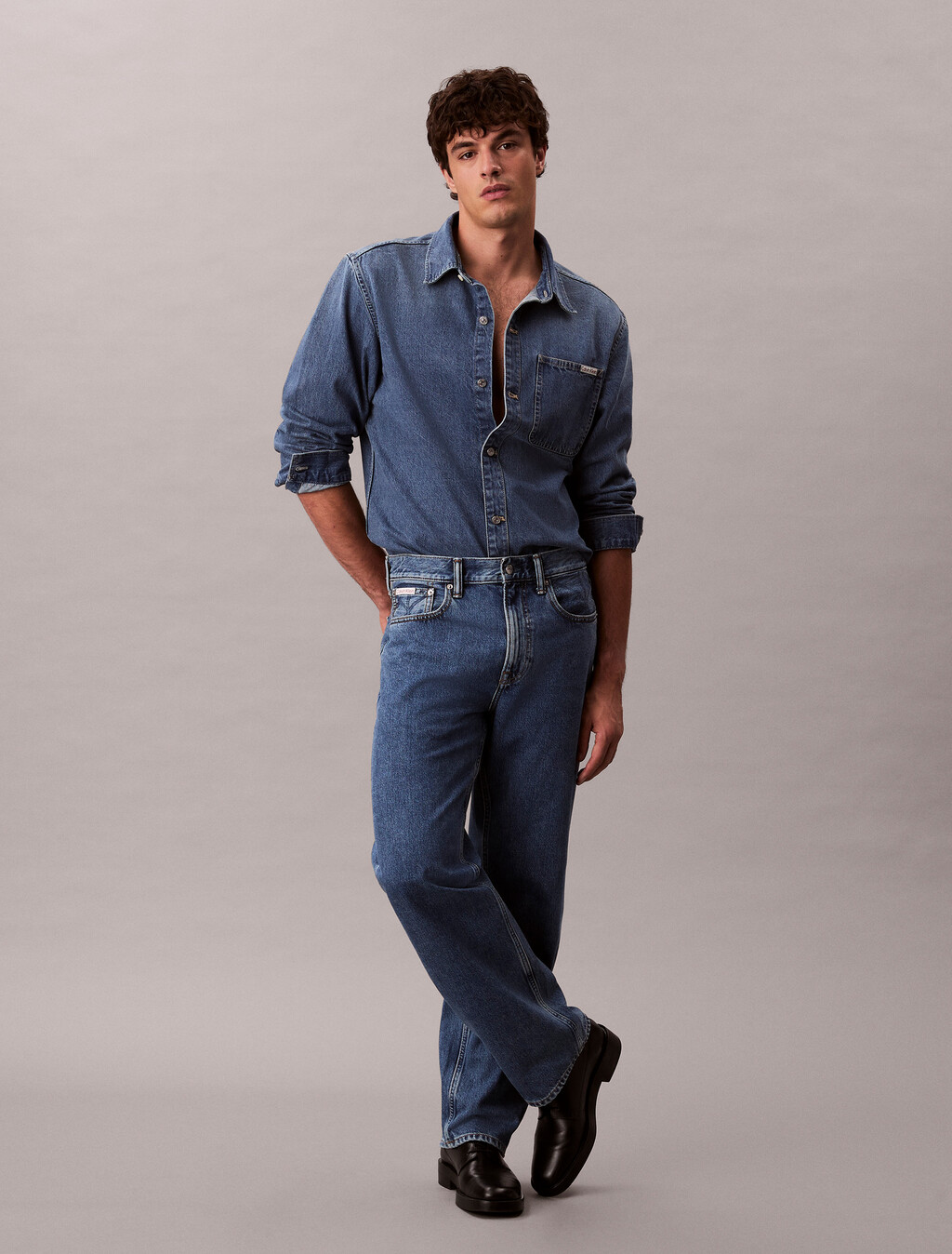 90 年代直筒牛仔褲, CK MED BLUE STONE, hi-res