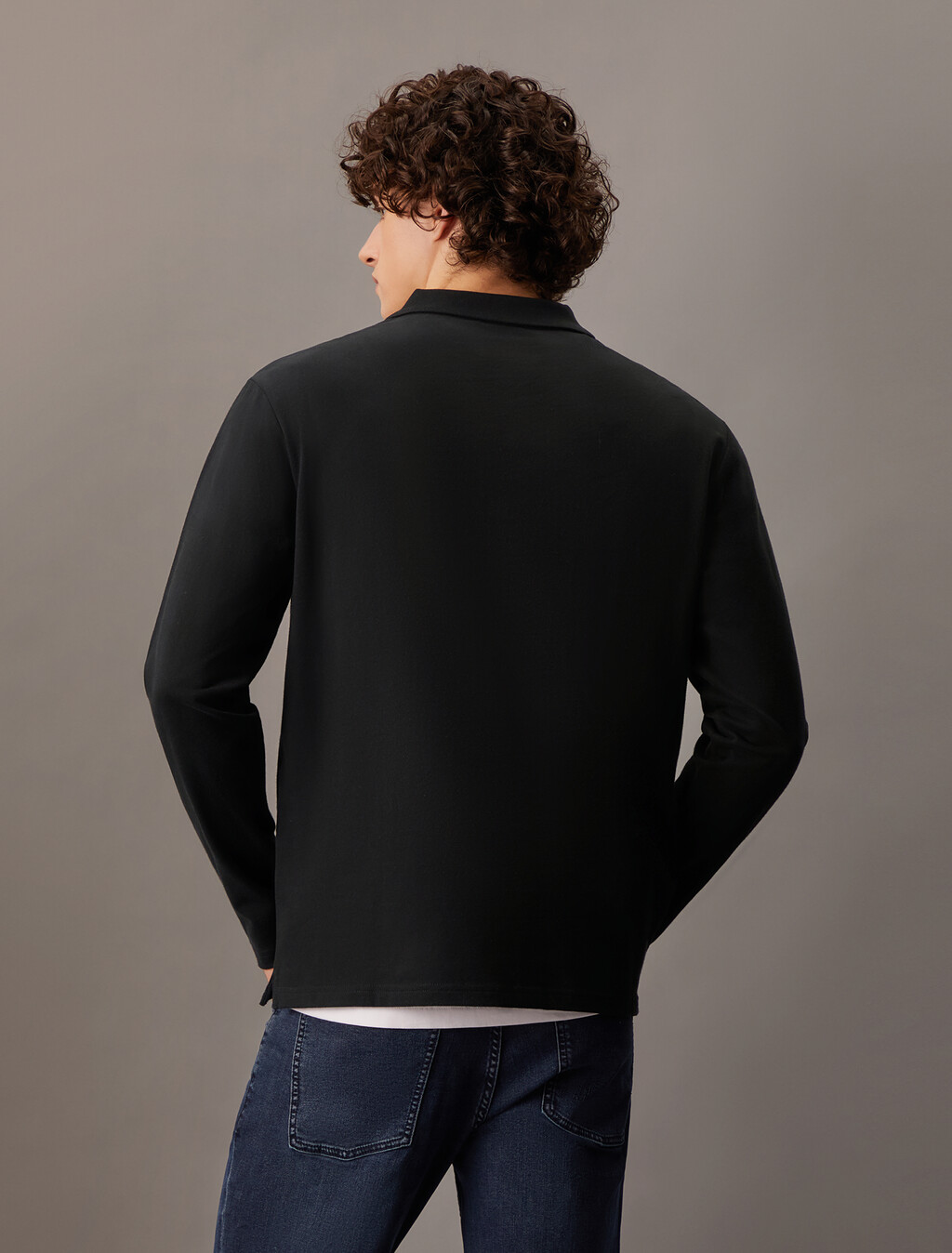 CK 徽章標準版型 Polo 衫, Ck Black, hi-res