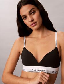 Icon Cotton Modal 薄襯三角胸罩, Black, hi-res