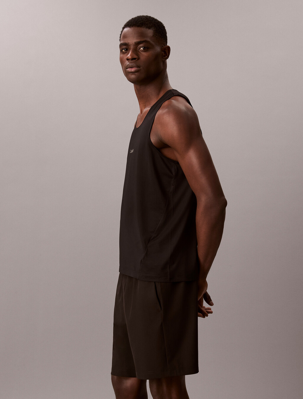 Icon Sport Mesh Tank Top, Black, hi-res