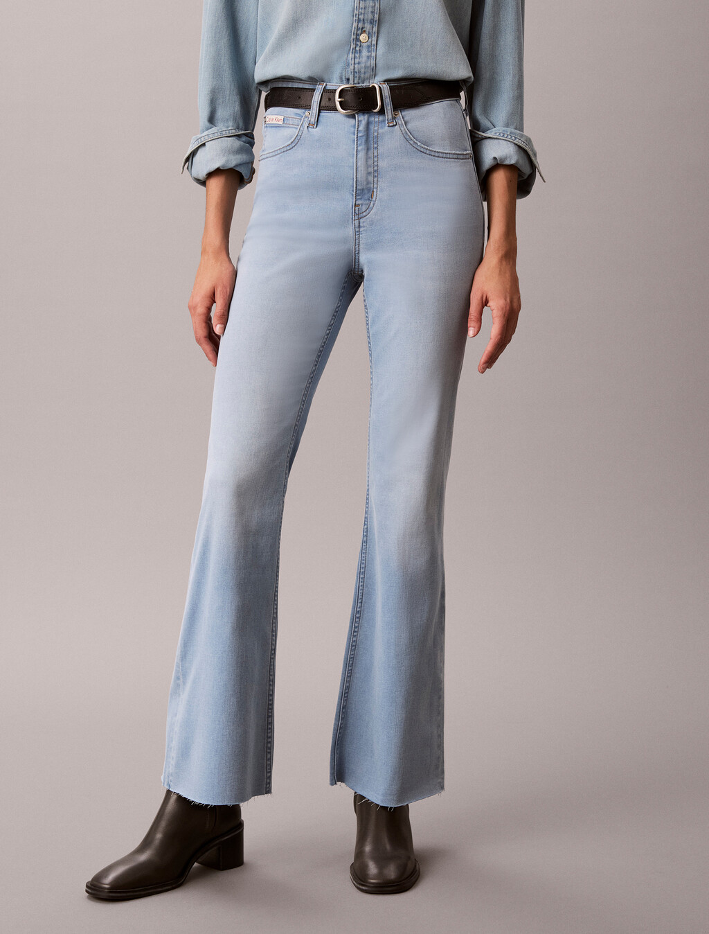 37.5 亞洲版型高腰喇叭牛仔褲, DENIM LIGHT A, hi-res