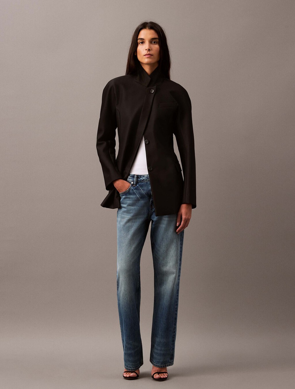 Cavalry Twill Shaped Jacket, Black Beauty, hi-res