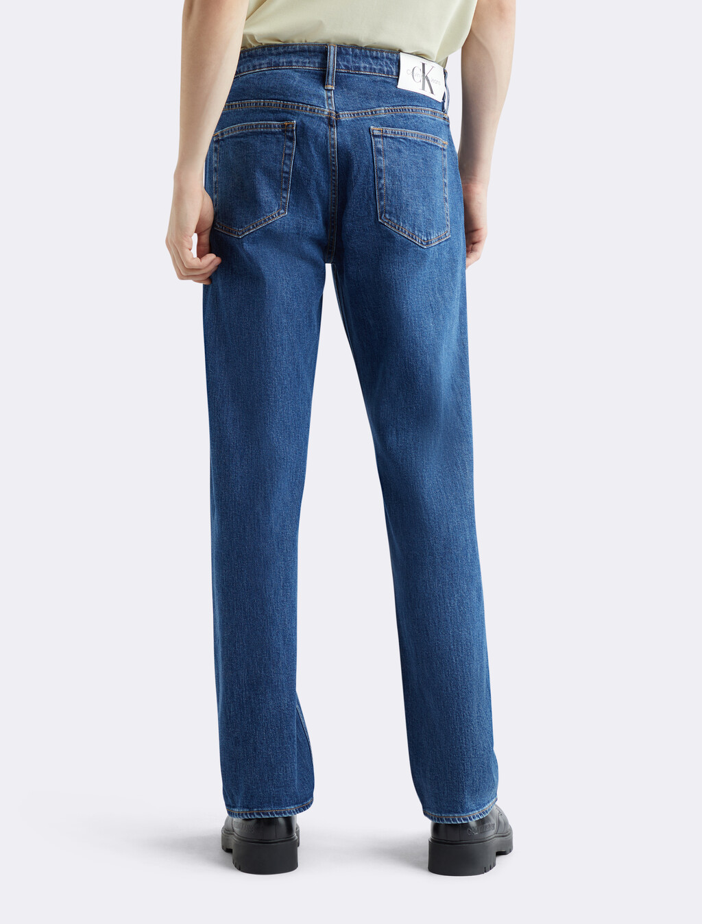 90s Straight Comfort Stretch Jeans, 007AMID BLUE, hi-res