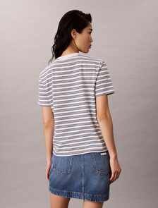 Striped Monogram Logo T-Shirt, Dylan Stripe Sweet Blue, hi-res