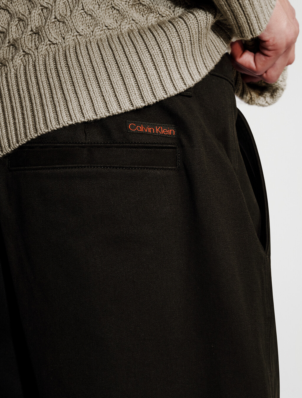 Wide Leg Chinos, Black, hi-res