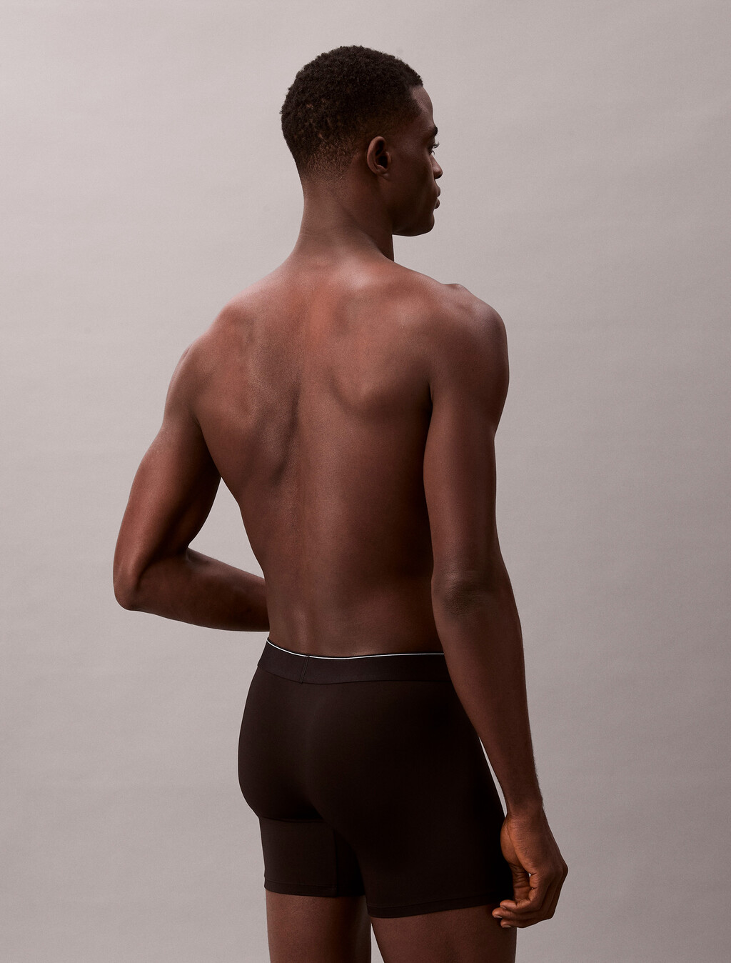 Monogram 超細纖維彈性低腰四角內褲, Black, hi-res