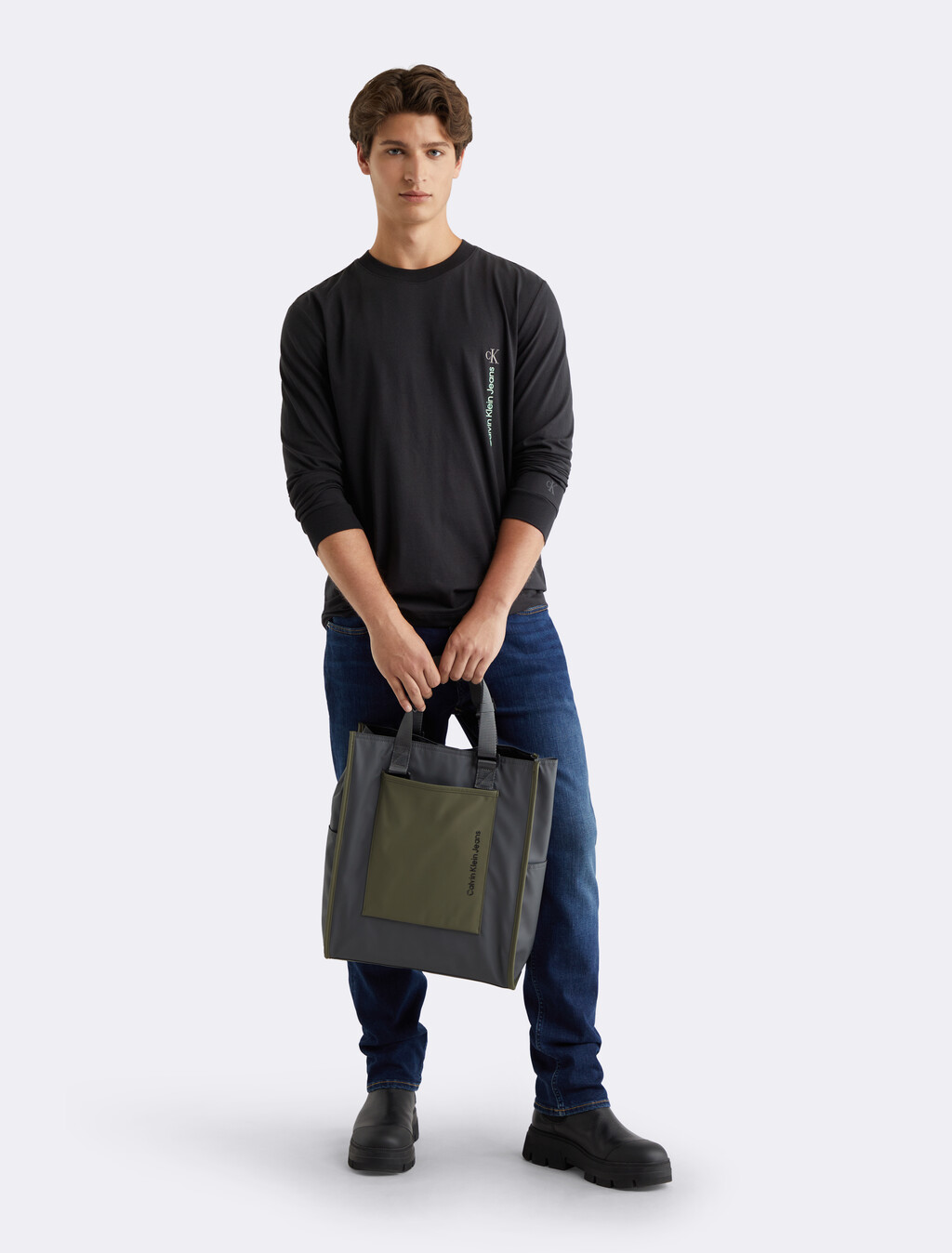 Vertical Institutional Logo Tee, Ck Black, hi-res