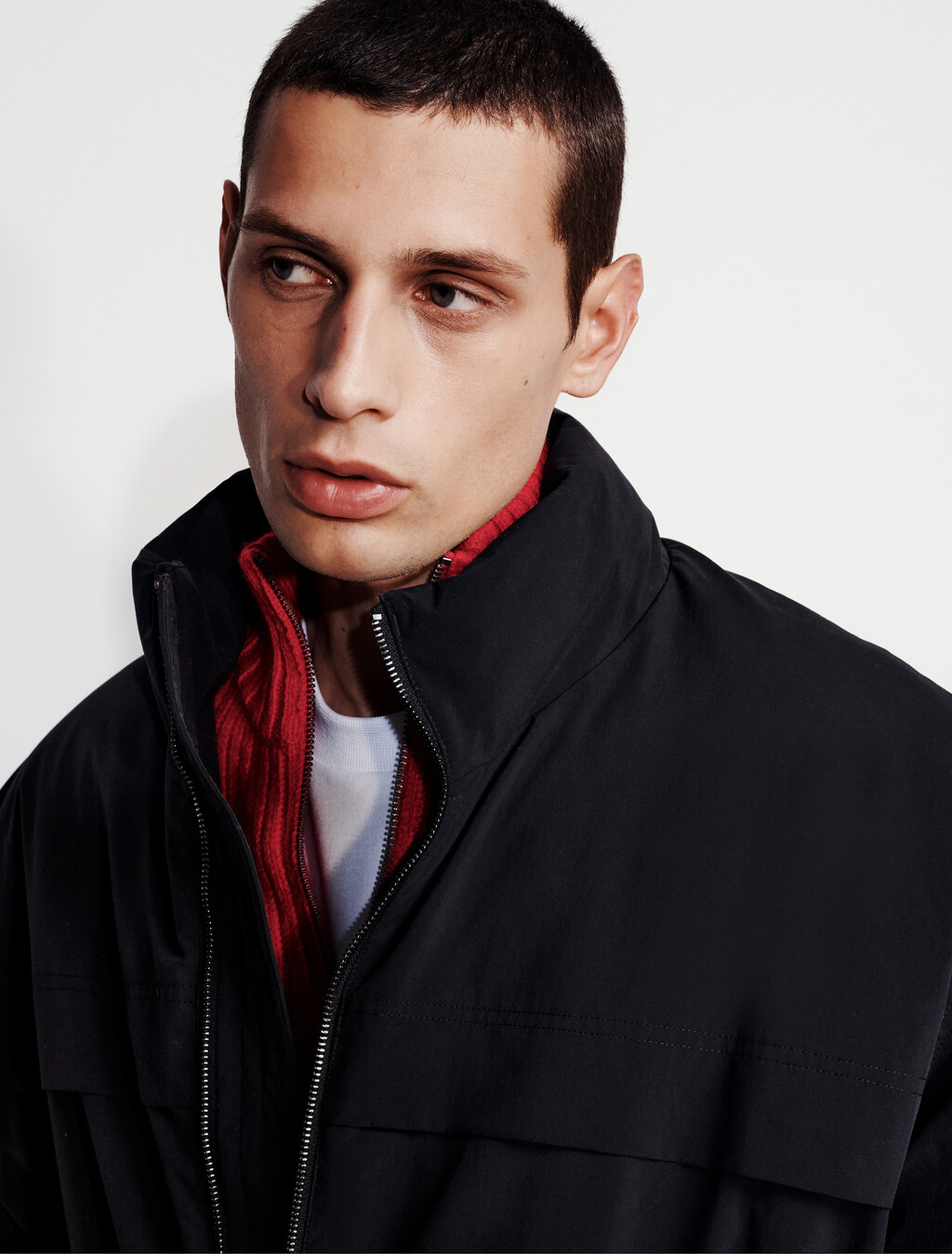Padded Bomber Jacket, Black, hi-res