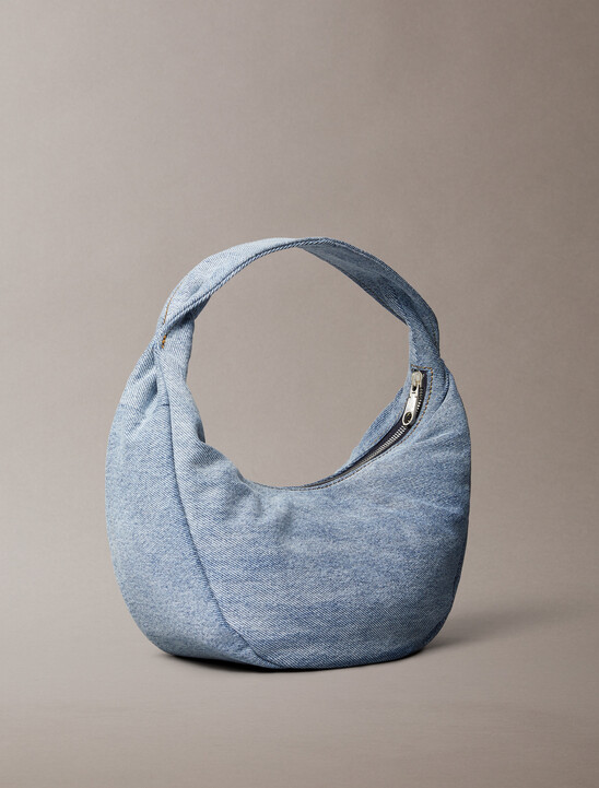 Monogram 牛仔布半月型單肩包