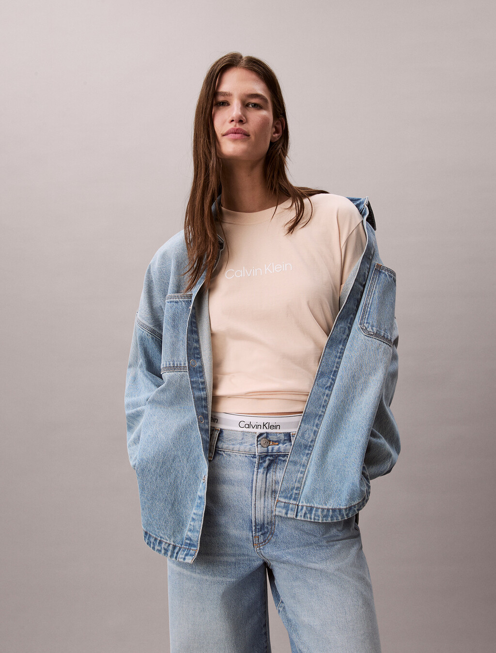 Relaxed Standard Logo Crewneck Tee, Mother Of Pearl, hi-res