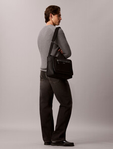 Laptop Messenger Bag, Black, hi-res