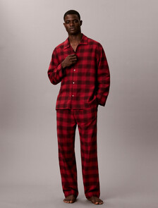 法蘭絨睡裝上衣, 21634 Domino Plaid Rio Red, hi-res
