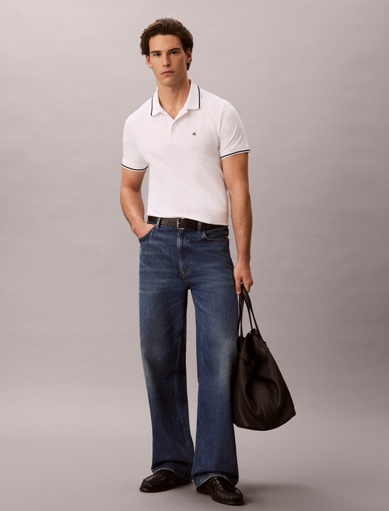 涼感對比飾邊衣領 Polo 衫
